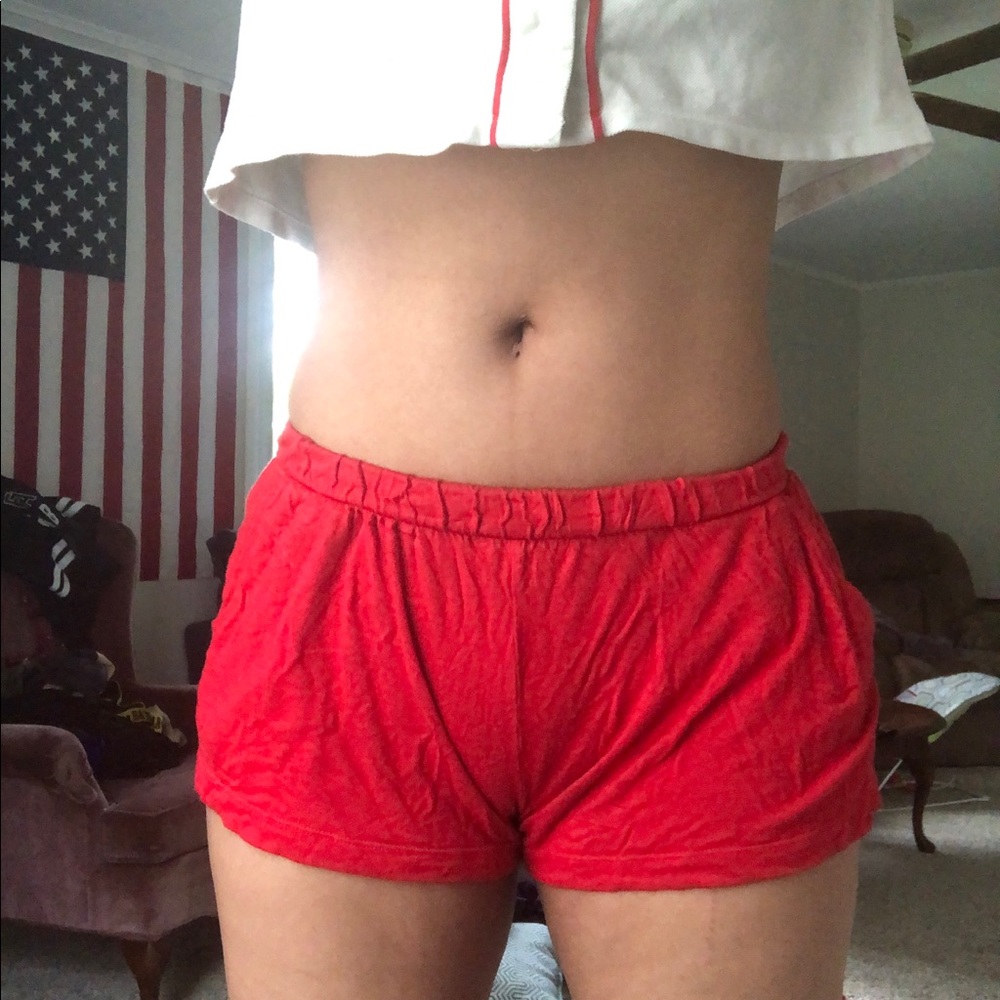 Red Flowy Shorts